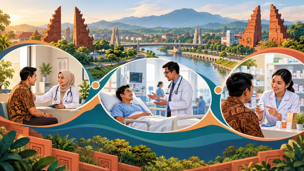 Ilustrasi perbedaan peran FKTP FKRTL dan apotek dalam alur JKN