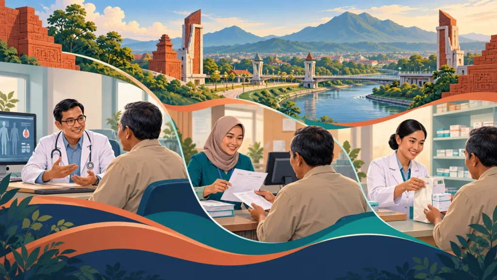 Ilustrasi alur Program Rujuk Balik dari konsultasi hingga apotek di Mojokerto